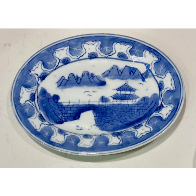 Imari Cobalt Blue and Iron-Red Japanese Floral Themed Decorative Plate Curation-Set of 9 For Sale In Palm Springs - Image 6 of 18