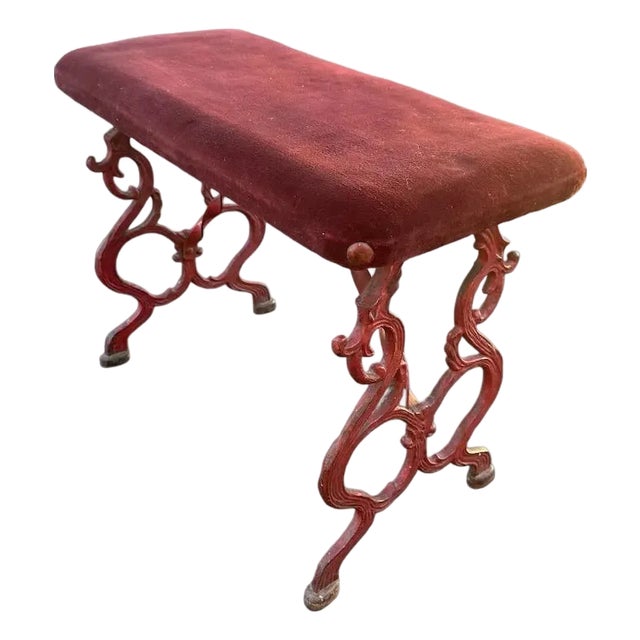 Antique Cast Iron Vanity Bench For Sale