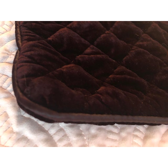 Vintage Bella Notte Quilted Silk Velvet Lumbar Pillow Sham For Sale In Los Angeles - Image 6 of 6