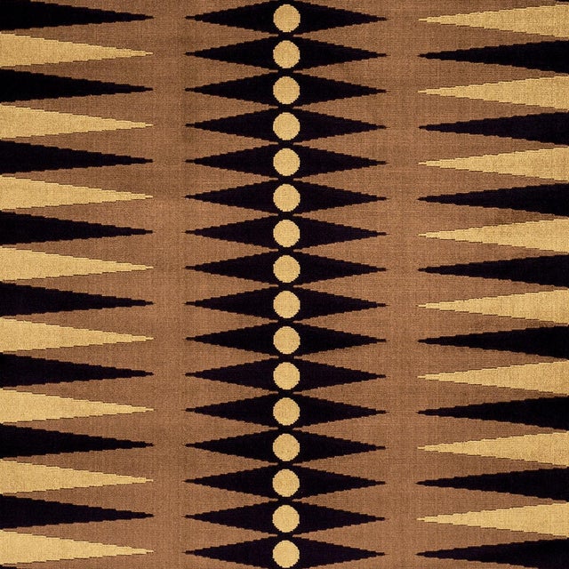 2020s Sample - Schumacher Backgammon Cut Velvet Fabric In Ochre For Sale - Image 5 of 5