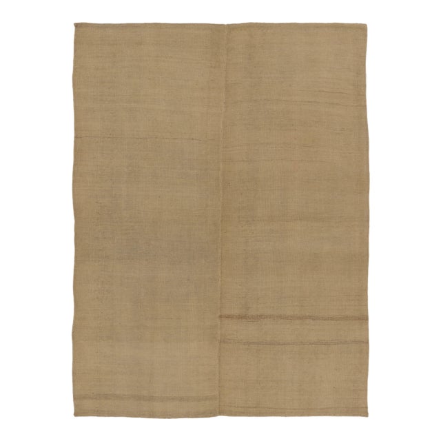 Rug & Kilim’s Contemporary Kilim With Tonal Stripes in Beige & Brown For Sale