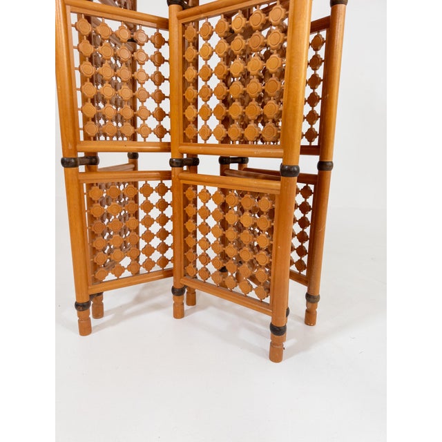 Lotus Square Folding Room Divider in Birch, Singapore, 1970s For Sale - Image 4 of 11