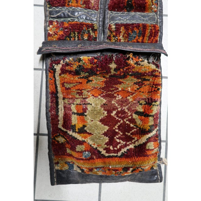 1920s, Handmade Antique Collectible Persian Kurdish Saddle Bag Rug For Sale - Image 12 of 14