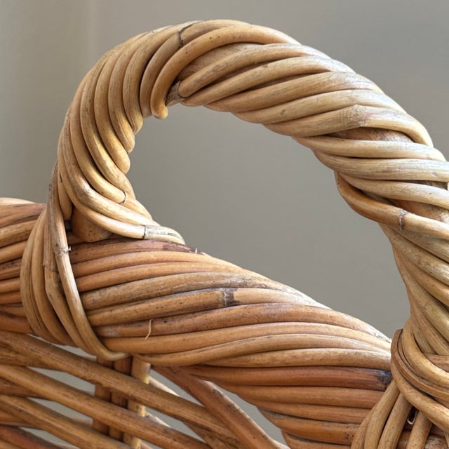 Vintage French-Style Basket W/ Twisted Rim and Double Handles For Sale - Image 9 of 12