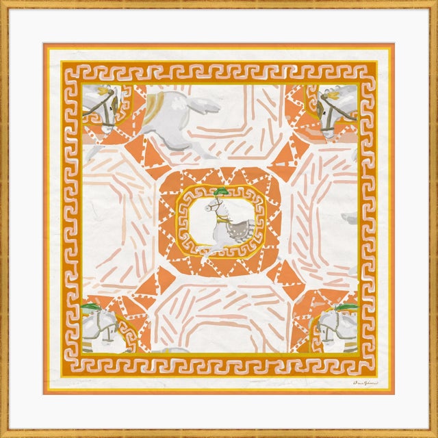 Contemporary Equitation in Orange Framed Art Print by Dana Gibson For Sale - Image 3 of 3