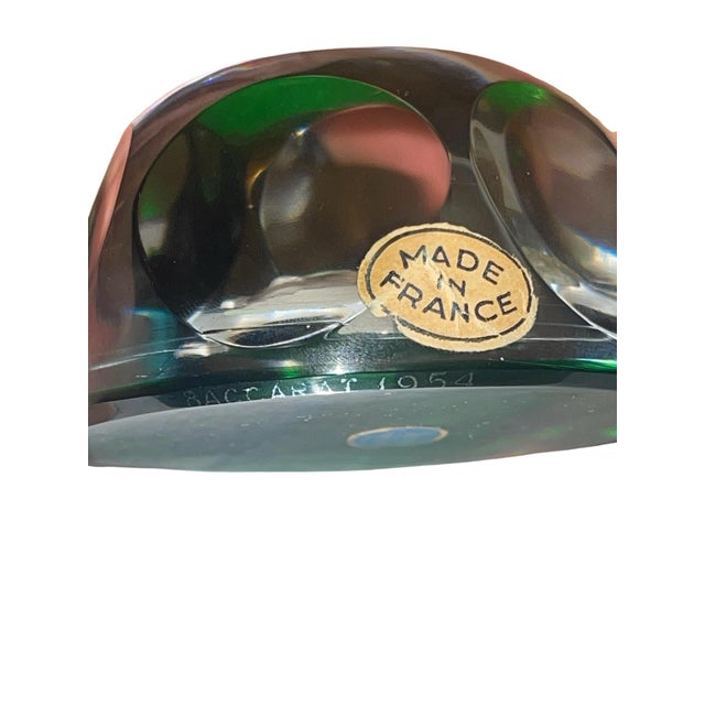 Figurative 1954 Baccarat Green Crystal George Washington Sulfide Paperweight For Sale - Image 3 of 7