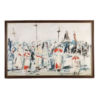 Fernando Wamprechts, Figurative Composition, Oil Painting on Canvas, Framed For Sale