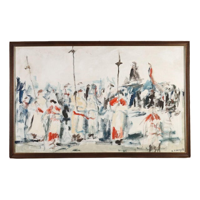 Fernando Wamprechts, Figurative Composition, Oil Painting on Canvas, Framed For Sale