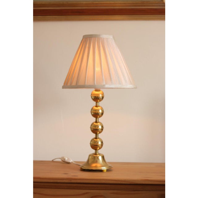 Mid-Century Modern Vintage Swedish Brass Bobbin Table Lamp from Aneta, Set of 2 For Sale - Image 3 of 18