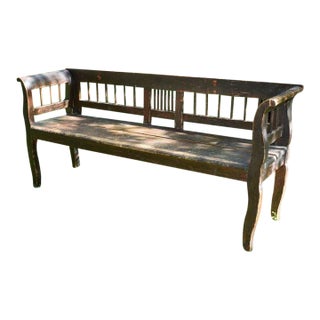 19th Century Pine Country Settee For Sale