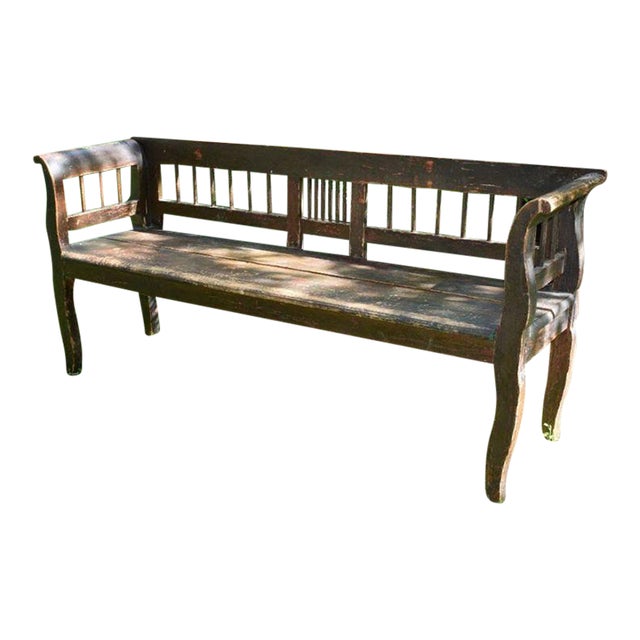 19th Century Pine Country Settee For Sale