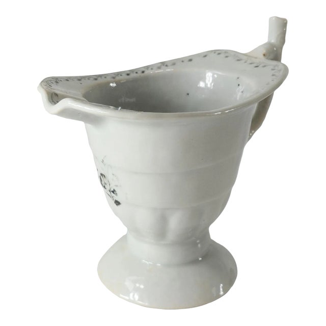 19th Century Chinese Export Porcelain Helmet Creamer Pitcher For Sale