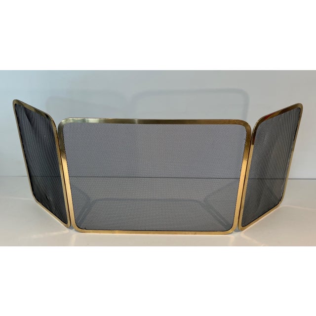 Brass Fireplace Screen and Grills For Sale - Image 4 of 12