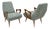 Mid-Century Modern Italian Armchairs with Sculptural Wooden Arms, 1970, Set of 2 For Sale