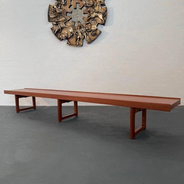 Mid-Century Modern 1960s Long Teak "Krobo" Table/Bench by Torbjørn Afdal for Bruksbo, Norway For Sale - Image 3 of 10