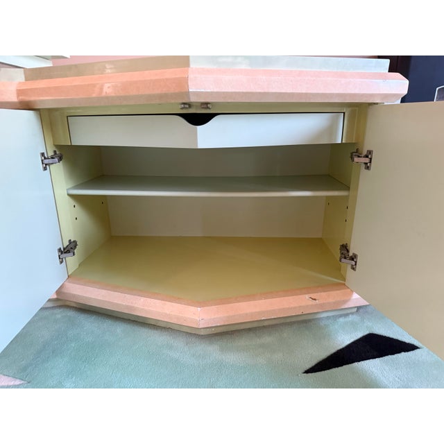 1980s 1980 Mint Green Goat Skin Pattern Credenza For Sale - Image 5 of 6