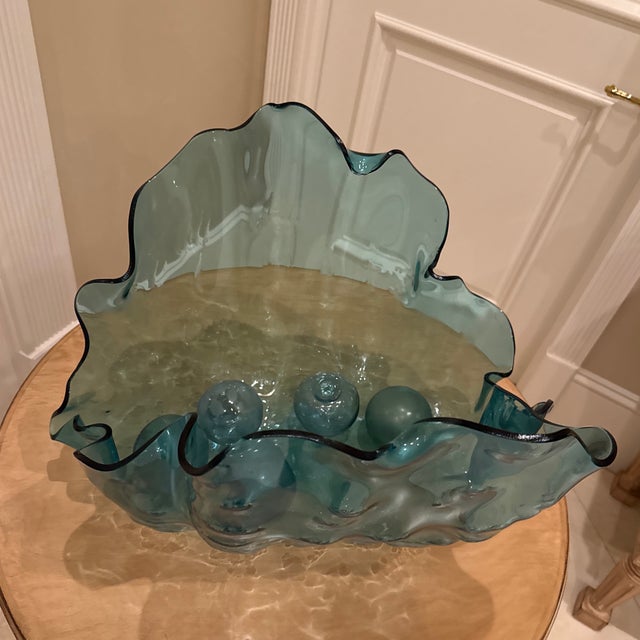 Aqua Signed and Etched by Annie Glass Original For Sale - Image 8 of 8