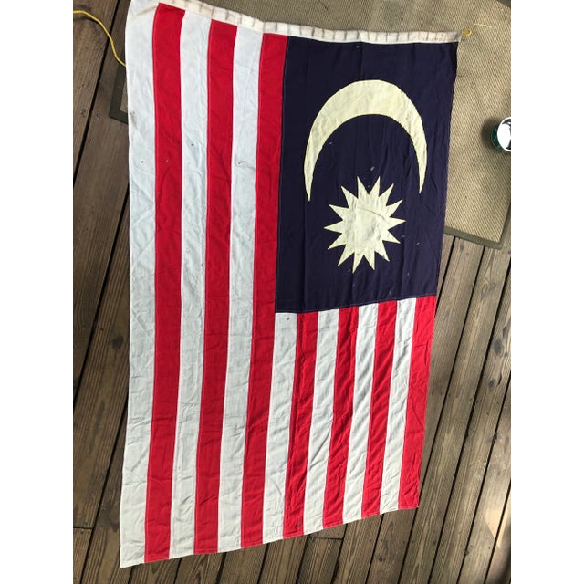 Vintage Large Nautical Cotton Flag of Maylasia For Sale - Image 11 of 11