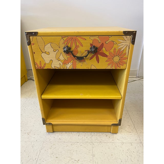 1970’s Drexel Whimsy Painted Flowers Nightstand Chairish
