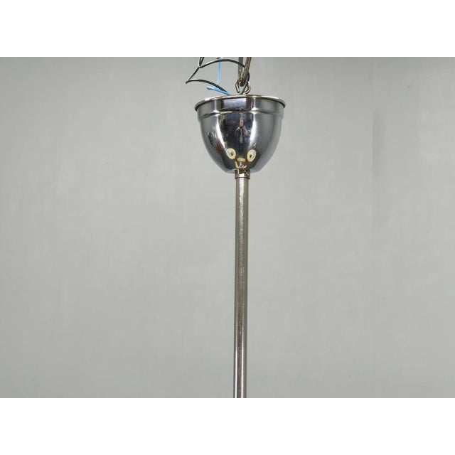 Art Deco Czechoslovak Chandelier in Walnut Chrome and Glass, 1940s For Sale - Image 9 of 13