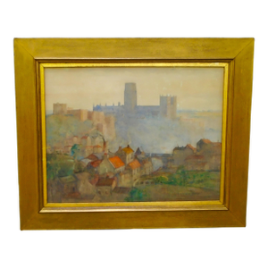 Late 19th Century "A View of Durham Cathedral", Original Watercolor Painting, Framed