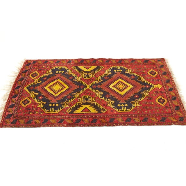 Textile Mid Century Oriental Red and Gold Rug For Sale - Image 7 of 7
