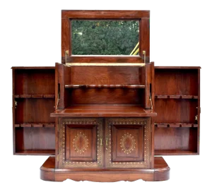 Anglo Indian Dry Bar Cabinet Rosewood & Brass