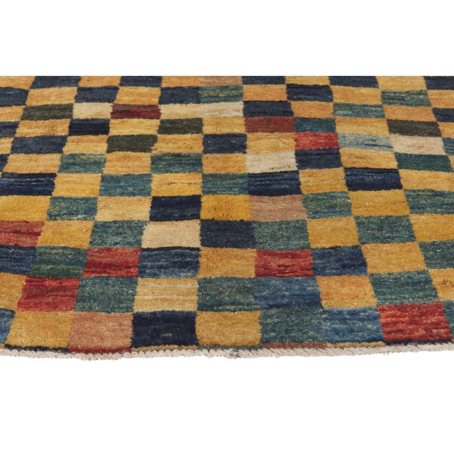 Piet Mondrian Vintage Persian Gabbeh Rug, 03'00 X 03'01 For Sale - Image 4 of 10
