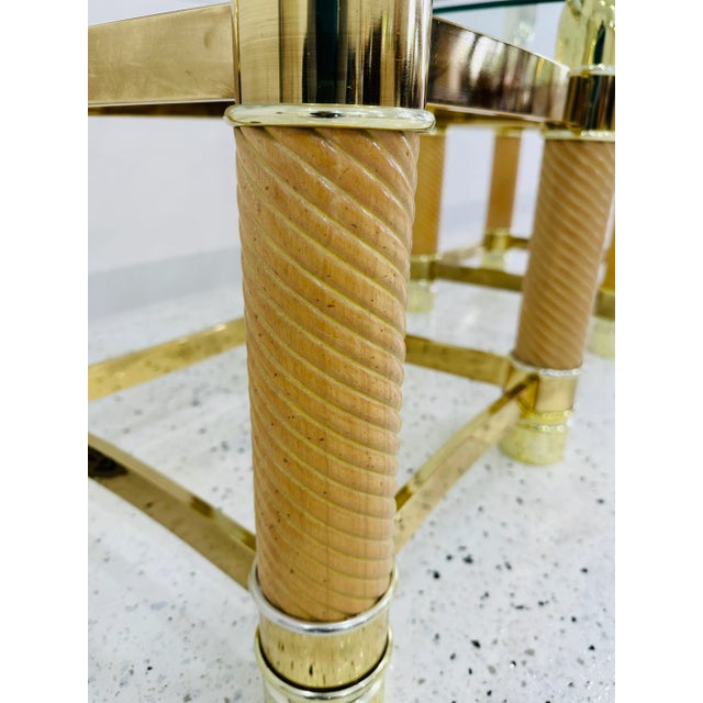 Italian Faux Tusk and Brass Finish End Tables Tomasso Barbi Style a Pair For Sale - Image 10 of 12