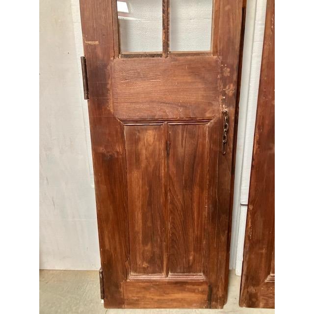 French Door Panels With Arch Top 14 Panes of Glass Set Size 87 X 46 For Sale - Image 11 of 12