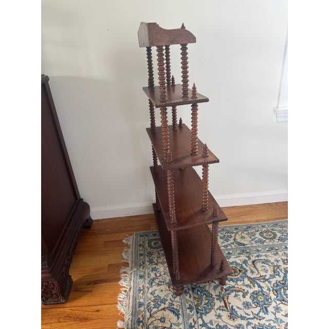 Victorian Spindle Wooden Etagere Stand For Sale - Image 10 of 12