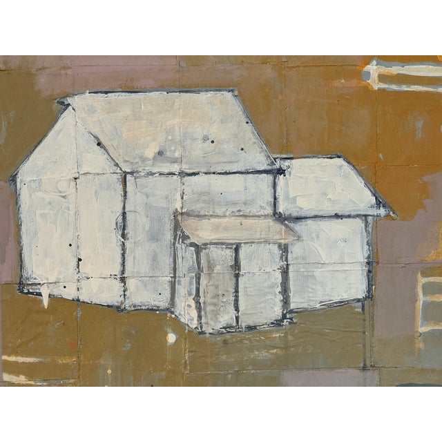 Early 21st Century Claiborne Riley “House #4” Acrylic and Collage on Canvas For Sale - Image 5 of 9
