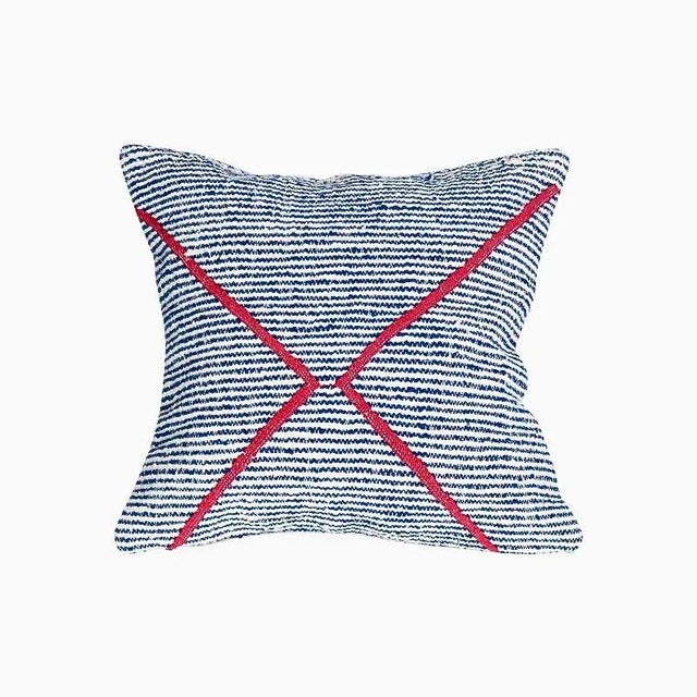 Moroccan Beni Ourain Blue Pillow For Sale - Image 4 of 4