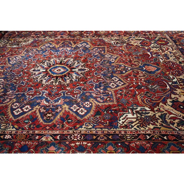 Textile Vintage Persian Bakhtiari Rug 12'8'' X 15'4'' For Sale - Image 7 of 11