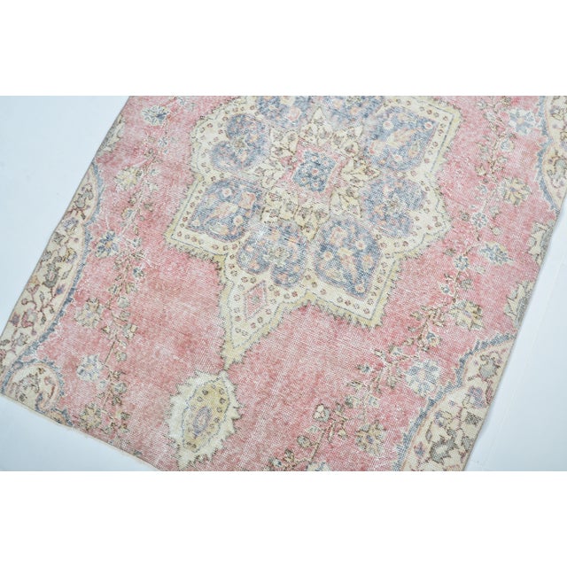 Decorative Bohemian Vintage Wool Carpet For Sale In Phoenix - Image 6 of 10