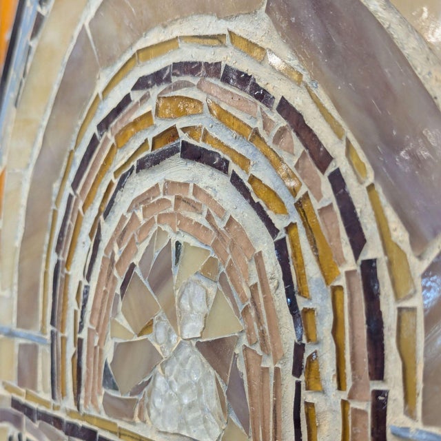 Handmade Mosaic Art: Cathedral Entrance With Rustic Wooden Frame For Sale - Image 4 of 8