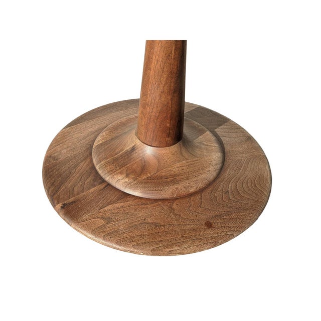 1960s 1960s Solid Walnut Swiveling Pedestal Side Table For Sale - Image 5 of 8
