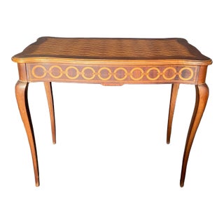 French Directoire Inlaid Marquetry Side Table or Desk For Sale