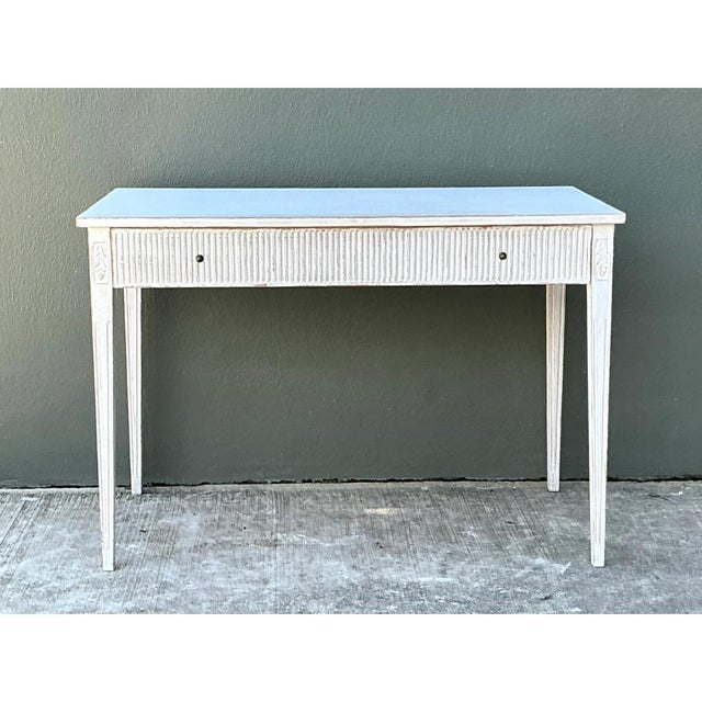 Vintage Painted Wood Writing Desk For Sale In West Palm - Image 6 of 12