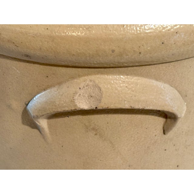 Early Red Wing Pottery 3 Gallon Stoneware Crock Bee Sting Salt-Glaze Design and Applied Handles For Sale - Image 10 of 14