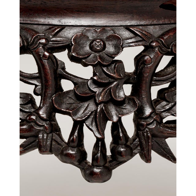 Chinese Carved Pedestal Table with Marble Top, Antique, China, Late 19th Century For Sale - Image 11 of 14