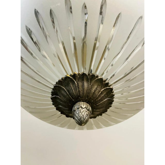 1980s Bronze Veritable Bronze & Cut Glass Chandelier Chairish