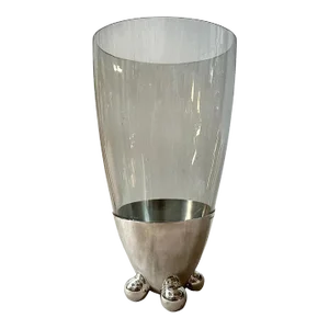 1990s Space Age Silver Plated Atomes Vase by Richard Hutten for Christofle