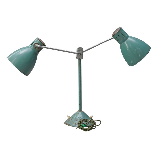 French Art Deco Double-Arm Office Desk Lamp from Jumo, 1940 For Sale