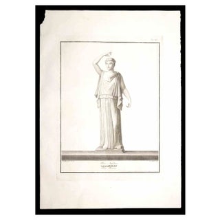 Giovanni Morghen, Ancient Roman Statue, Original Etching, 18th Century For Sale