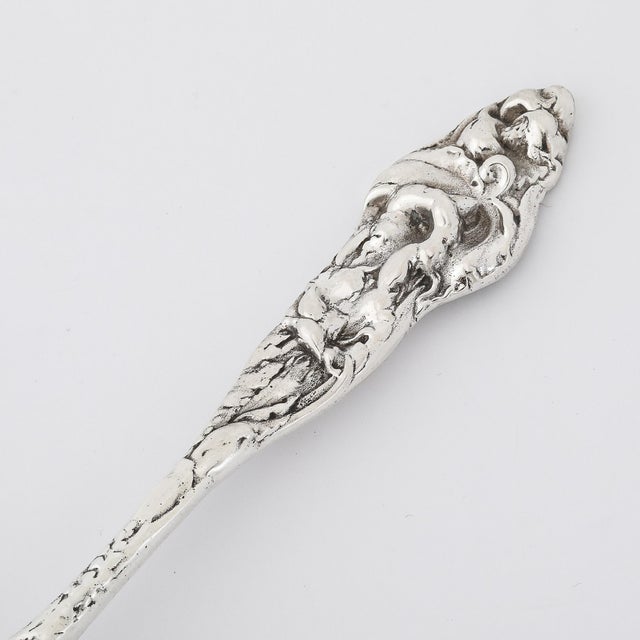 1900 - 1909 Antique Dutch Silver Bon Bon, Berry, Serving Oval Spoon For Sale - Image 5 of 11