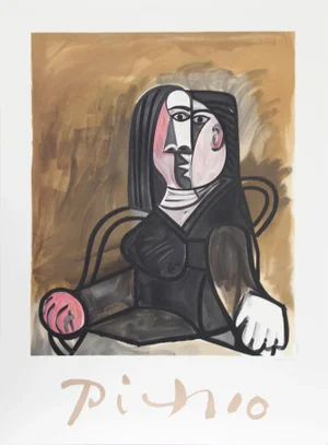 1980s "Femme Assise dans un Fateuil" Lithograph After Pablo Picasso