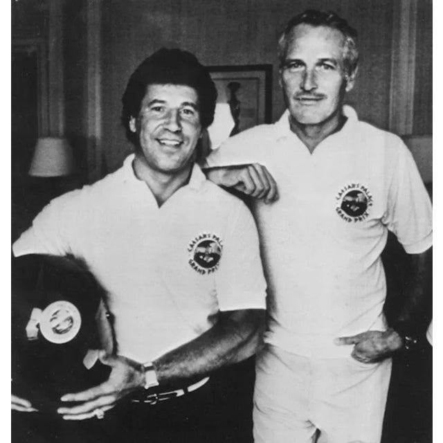 Vintage Photo. The American Actor Paul Newman with Mario Andretti.