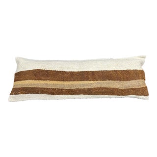 Turkish Hemp Pillow Cushion Natural Beige Brown Cushion Cover 14x40 For Sale