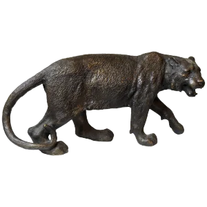 Early 20th Century Cast Bronze Tiger